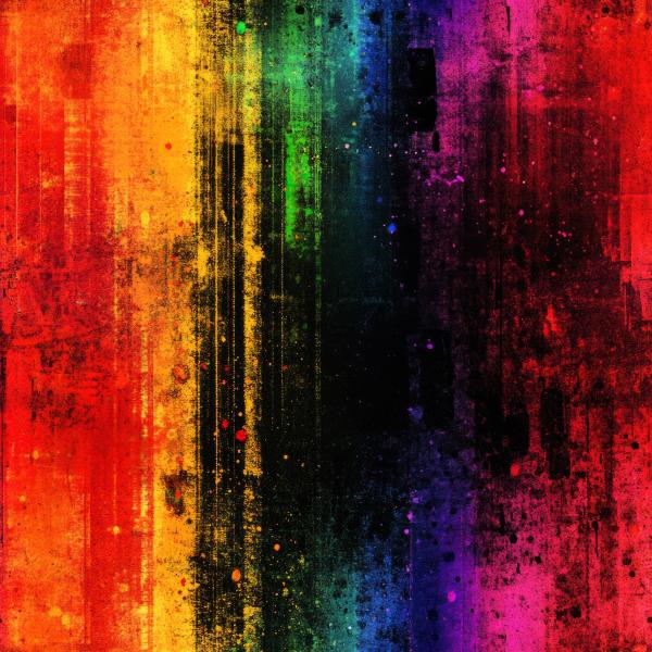 Print - Grunge bunt - Überbreite BIO French Terry
